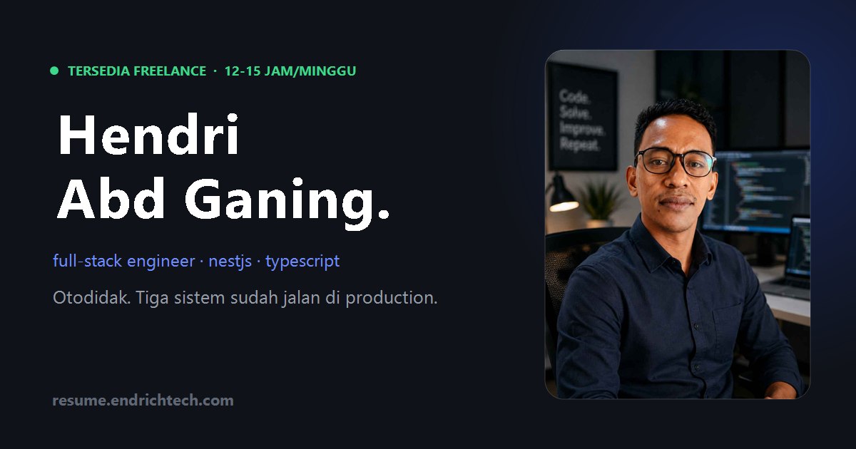 Contoh landing page CV — Full-Stack Engineer